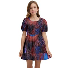 Pretty Peacock Feather Kids  Short Sleeve Dolly Dress by Ket1n9