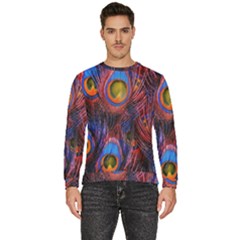 Pretty Peacock Feather Men s Fleece Sweatshirt by Ket1n9