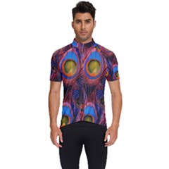 Pretty Peacock Feather Men s Short Sleeve Cycling Jersey by Ket1n9