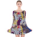 Graffiti-mural-street-art-painting Long Sleeve Velvet Skater Dress View1