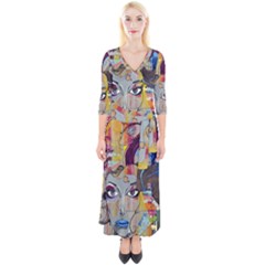 Graffiti-mural-street-art-painting Quarter Sleeve Wrap Maxi Dress by Ket1n9