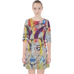 Graffiti-mural-street-art-painting Quarter Sleeve Pocket Dress by Ket1n9