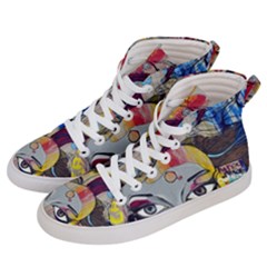 Graffiti-mural-street-art-painting Women s Hi-top Skate Sneakers by Ket1n9