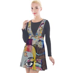 Graffiti-mural-street-art-painting Plunge Pinafore Velour Dress by Ket1n9