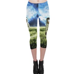 Astronaut Capri Leggings  by Ket1n9