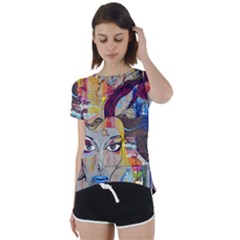 Graffiti-mural-street-art-painting Short Sleeve Open Back T-shirt by Ket1n9