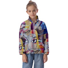 Graffiti-mural-street-art-painting Kids  Half Zip Hoodie by Ket1n9