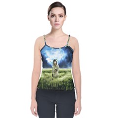 Astronaut Velvet Spaghetti Strap Top by Ket1n9