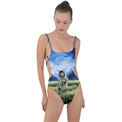 Astronaut Tie Strap One Piece Swimsuit by Ket1n9