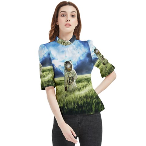 Astronaut Frill Neck Blouse by Ket1n9