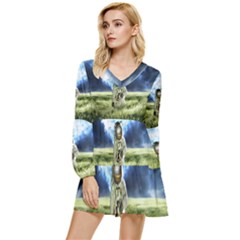 Astronaut Tiered Long Sleeve Mini Dress by Ket1n9