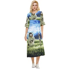 Astronaut Double Cuff Midi Dress by Ket1n9