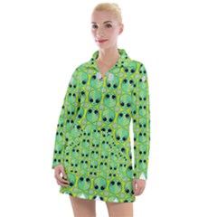 Alien Pattern- Women s Long Sleeve Casual Dress by Ket1n9