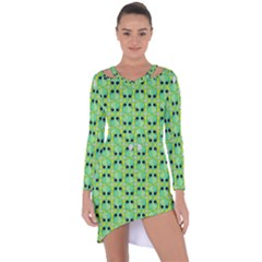 Alien Pattern- Asymmetric Cut-out Shift Dress by Ket1n9