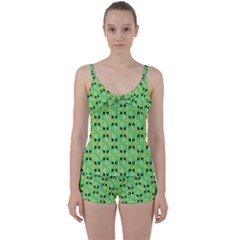 Alien Pattern- Tie Front Two Piece Tankini by Ket1n9