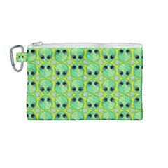 Alien Pattern- Canvas Cosmetic Bag (medium) by Ket1n9