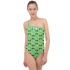 Alien Pattern- Classic One Shoulder Swimsuit by Ket1n9