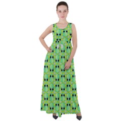 Alien Pattern- Empire Waist Velour Maxi Dress