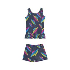 Alien Patterns Vector Graphic Kids  Boyleg Swimsuit by Ket1n9