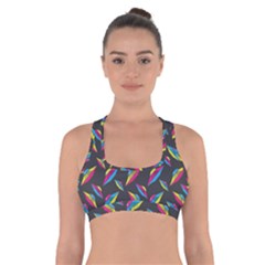 Alien Patterns Vector Graphic Cross Back Sports Bra by Ket1n9