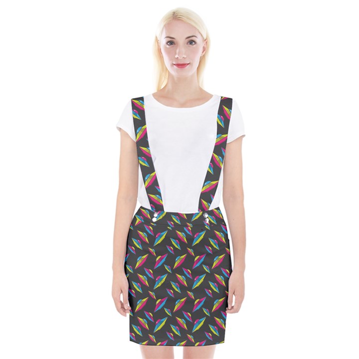 Alien Patterns Vector Graphic Braces Suspender Skirt