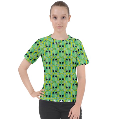 Alien Pattern- Women s Sport Raglan T-shirt by Ket1n9