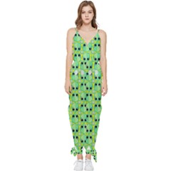 Alien Pattern- Sleeveless Tie Ankle Chiffon Jumpsuit by Ket1n9