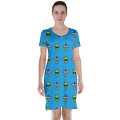 Alien Pattern Short Sleeve Nightdress by Ket1n9