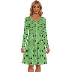 Alien Pattern- Long Sleeve Dress With Pocket by Ket1n9