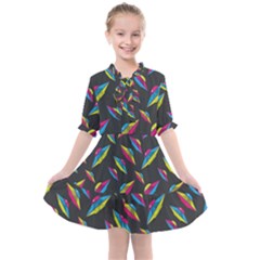 Alien Patterns Vector Graphic Kids  All Frills Chiffon Dress by Ket1n9