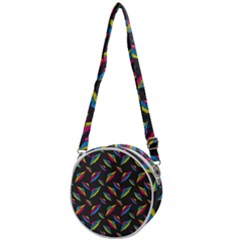 Alien Patterns Vector Graphic Crossbody Circle Bag by Ket1n9