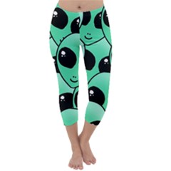 Art Alien Pattern Capri Winter Leggings  by Ket1n9