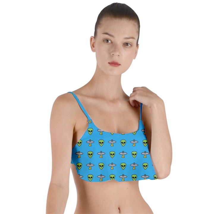 Alien Pattern Layered Top Bikini Top 