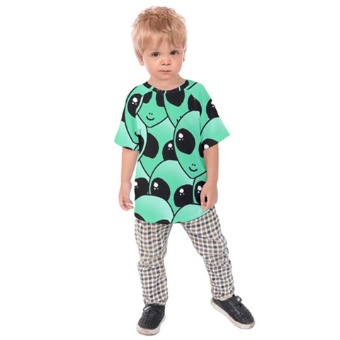 Art Alien Pattern Kids  Raglan T-shirt by Ket1n9