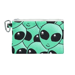 Art Alien Pattern Canvas Cosmetic Bag (medium) by Ket1n9