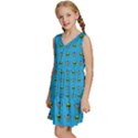 Alien Pattern Kids  Sleeveless Tiered Mini Dress View2