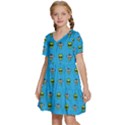 Alien Pattern Kids  Short Sleeve Tiered Mini Dress View2