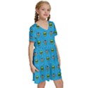 Alien Pattern Kids  Short Sleeve Tiered Mini Dress View3