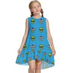 Alien Pattern Kids  Frill Swing Dress by Ket1n9