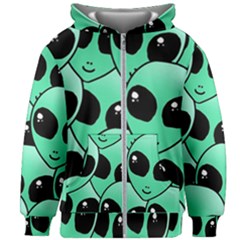 Art Alien Pattern Kids  Zipper Hoodie Without Drawstring by Ket1n9