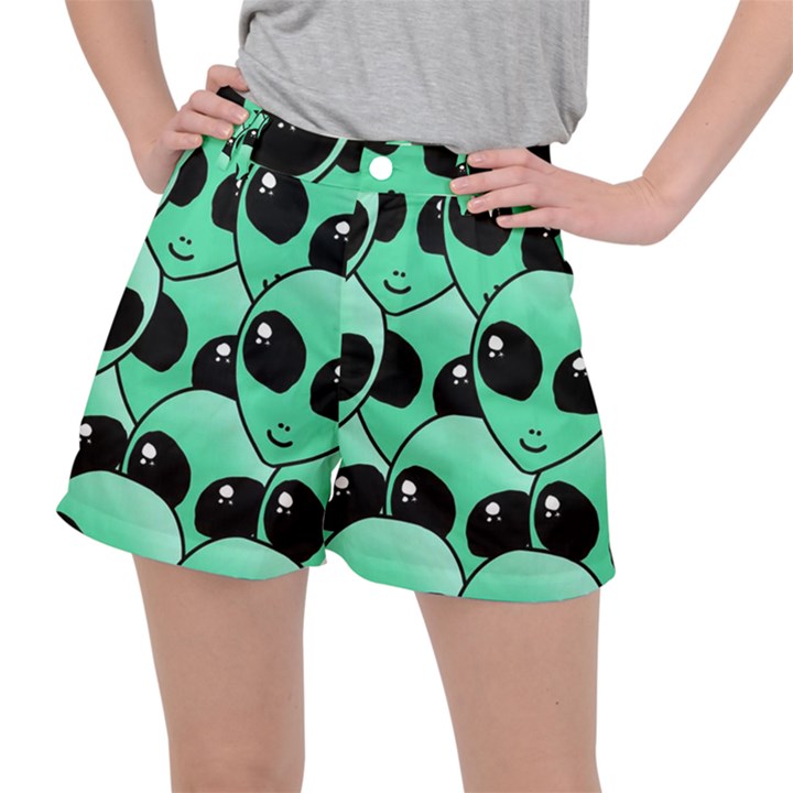 Art Alien Pattern Women s Ripstop Shorts