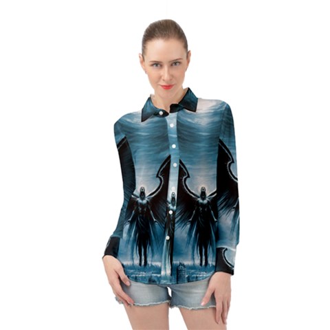 Rising Angel Fantasy Long Sleeve Chiffon Shirt by Ket1n9