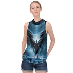 Rising Angel Fantasy High Neck Satin Top by Ket1n9