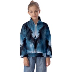 Rising Angel Fantasy Kids  Half Zip Hoodie by Ket1n9