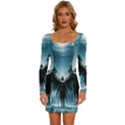 Rising Angel Fantasy Long Sleeve Square Neck Bodycon Velvet Dress View1