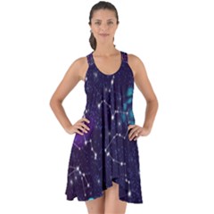 Realistic-night-sky-poster-with-constellations Show Some Back Chiffon Dress by Ket1n9