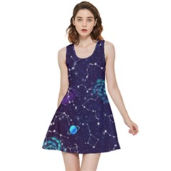 Realistic-night-sky-poster-with-constellations Inside Out Reversible Sleeveless Dress by Ket1n9