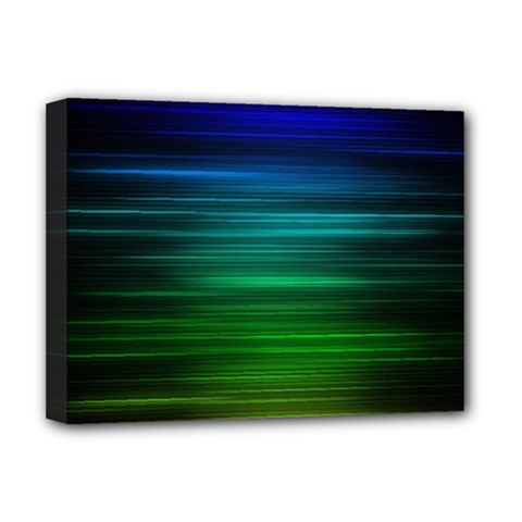 Blue And Green Lines Deluxe Canvas 16  X 12  (stretched)  by Ket1n9