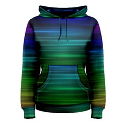 Blue And Green Lines Women s Pullover Hoodie by Ket1n9