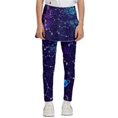 Realistic-night-sky-poster-with-constellations Kids  Skirted Pants by Ket1n9